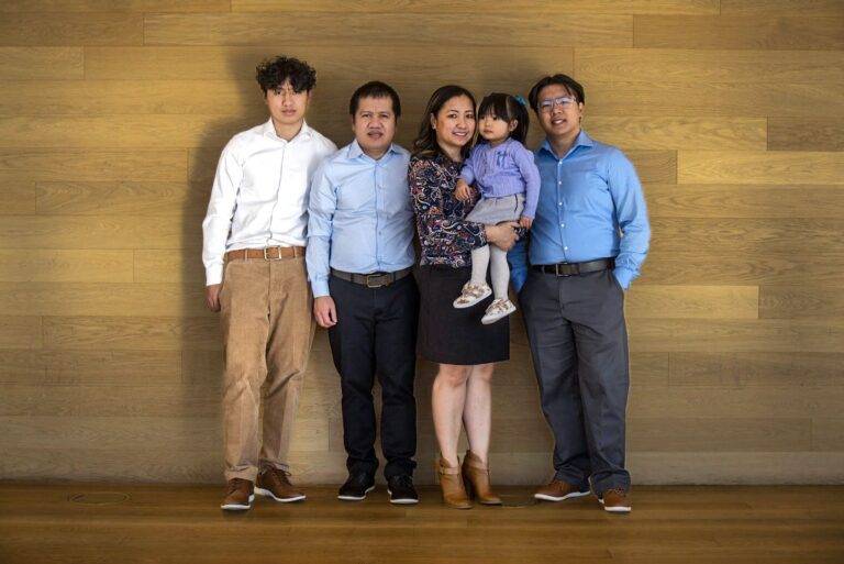The owners of TidyHouse alongside their children